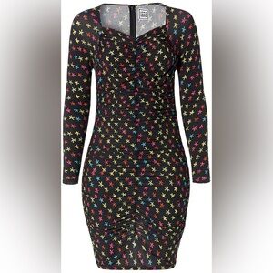 NWT Jonathan Cohen Stars Ruched Mini Dress - Size Medium